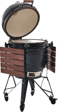 The Bastard Keramikgrill Classic Large - Complete - Schwarz Glänzend - Modell 2023 -Broil King Geschaft Bastard Grill Large Complete Deckel Seitentische BC201