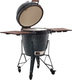 The Bastard Keramikgrill Classic Large - Complete - Schwarz Glänzend - Modell 2023 -Broil King Geschaft Bastard Grill Large Complete Deckel offen BC201