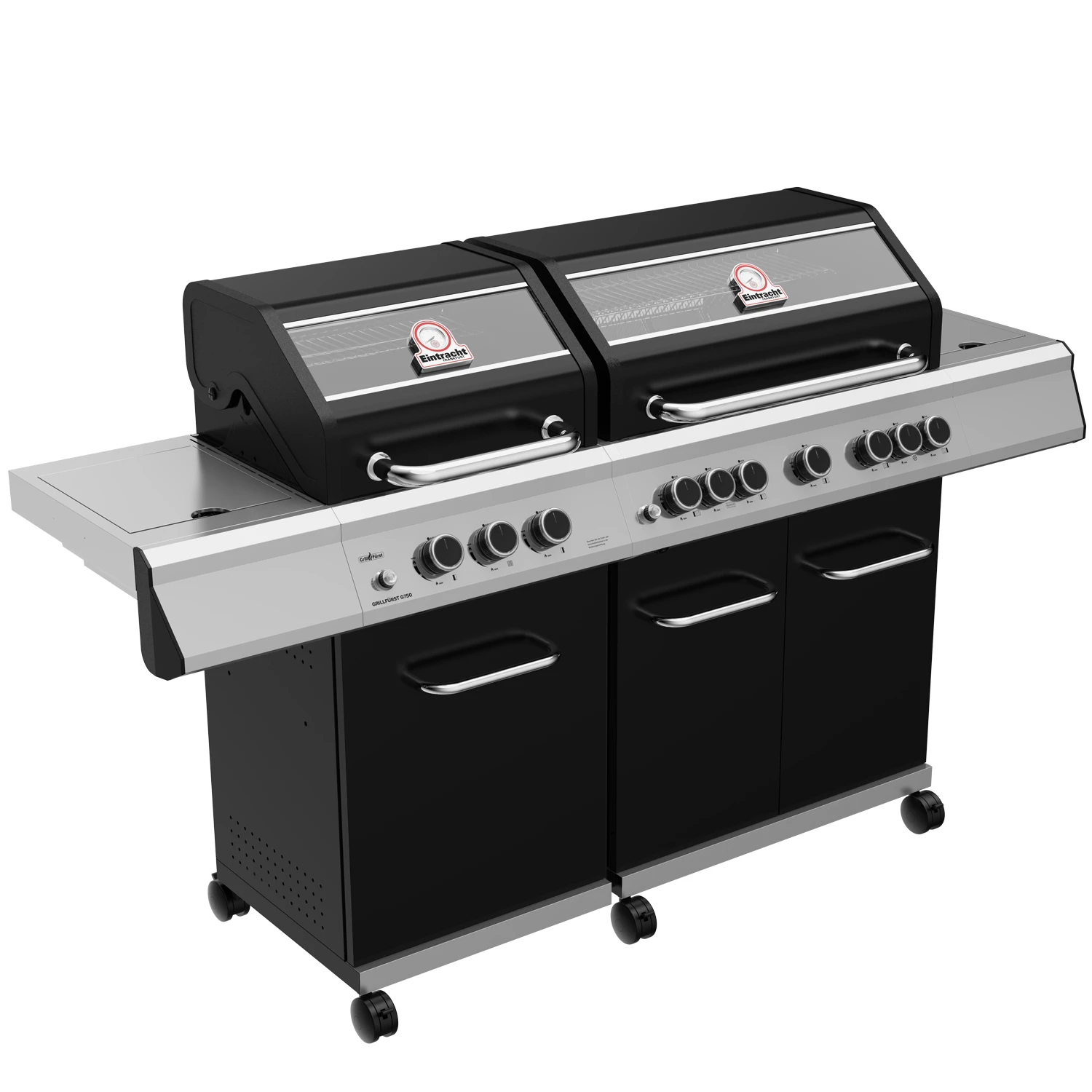 Grillfürst G750G 7-Brenner Doppelkammer - Gasgrill - Eintracht Frankfurt Edition - Gusseisenroste 1 Grillfürst G750G 7-Brenner Doppelkammer - Gasgrill - Eintracht Frankfurt Edition - Gusseisenroste