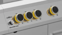 Grillfürst G521G 5-Brenner Edelstahl-Gasgrill Borussia Dortmund Edition Mit Hochtemperaturbrenner, Heckbrenner Und Gusseisen Rosten 16 Grillfürst G521G 5-Brenner Edelstahl-Gasgrill Borussia Dortmund Edition Mit Hochtemperaturbrenner, Heckbrenner Und Gusseisen Rosten -Broil King Geschaft G521 BVB Drehregler Bedienblende Dortmund Grill Edelstahl