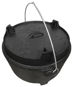Grillfürst Dutch Oven Set BBQ Edition DO20 - X-DEAL Inkl. Tragetasche / Aufbewahrungstasche, Gusseisen Pflege, Ringreiniger, Deckelheber Und Bambus-Kochlöffel
