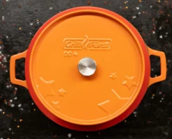 Grillfürst Emaillierter Dutch Oven Ohne Füsse DO4 - Orange -Broil King Geschaft Grillfuerst Dutch Oven DO4 orange Deckel Emaillie
