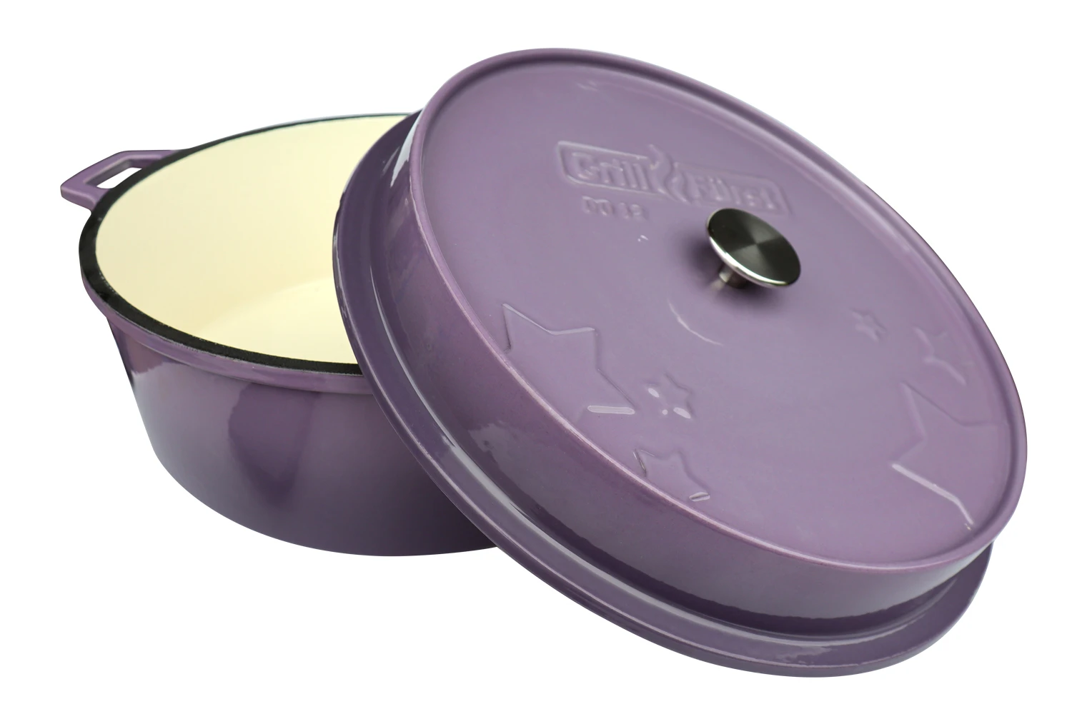 Grillfürst Emaillierter Dutch Oven Ohne Füsse DO12 - Lila 1 Grillfürst Emaillierter Dutch Oven Ohne Füsse DO12 - Lila