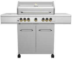 Grillfürst G521G 5-Brenner Edelstahl-Gasgrill Borussia Dortmund Edition Mit Hochtemperaturbrenner, Heckbrenner Und Gusseisen Rosten