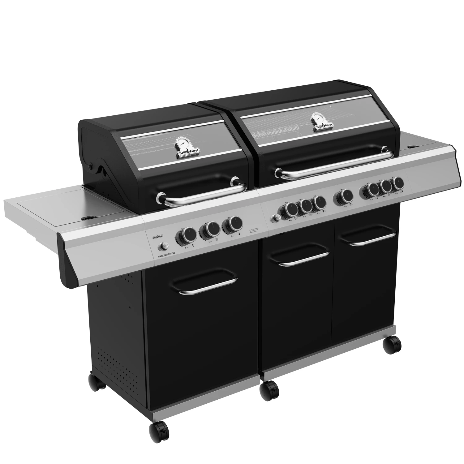 Grillfürst G750E 7-Brenner Doppelkammer - Gasgrill Mit Hochtemperaturbrenner, Seitenkocher, Heckbrenner Und Edelstahl Rosten 2 Grillfürst G750E 7-Brenner Doppelkammer - Gasgrill Mit Hochtemperaturbrenner, Seitenkocher, Heckbrenner Und Edelstahl Rosten – Bild 2
