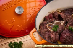 Grillfürst Dutch Oven Sternentöpfchen / Gusseisen Bräter - Emailliert - XL - Lila -Broil King Geschaft Grillfuerst Sternentoepfchen XL Beispiel Rippchen