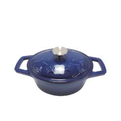 Grillfürst Dutch Oven Sternentöpfchen / Gusseisen Bräter - Emailliert - S - Blau