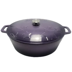 Grillfürst Dutch Oven Sternentöpfchen / Gusseisen Bräter - Emailliert - XL - Lila