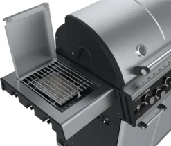 Outdoorchef Dualchef S 425 G Edelstahl Gasgrill Mit Seitenkocher + Blazing Zone Infrarotbrenner + DGS Gusseisen Grillrost 2 Stk. + DGS Gemüse Grillrost 2 Stk. -Broil King Geschaft Outdoorchef Blazing Zone Dualchef 18 212 80 eingebaut aus 1