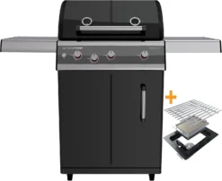 Outdoorchef Dualchef 325 G Gasgrill Mit Seitenkocher + BLAZING ZONE Infrarotbrenner + DGS Gusseisen Grillrost 2 Stk. + DGS Gemüse Grillrost 2 Stk.