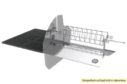 Outdoorchef Dualchef S 425 G Edelstahl Gasgrill Mit Seitenkocher + Blazing Zone Infrarotbrenner + DGS Gusseisen Grillrost 2 Stk. + DGS Gemüse Grillrost 2 Stk. -Broil King Geschaft Outdoorchef Dualchef Heat Diffuser Drehspiess