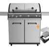 Outdoorchef Dualchef S 425 G Edelstahl Gasgrill Mit Seitenkocher + Blazing Zone Infrarotbrenner + DGS Gusseisen Grillrost 2 Stk. + DGS Gemüse Grillrost 2 Stk.
