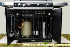 Outdoorchef Dualchef S 425 G Edelstahl Gasgrill Mit Seitenkocher + Blazing Zone Infrarotbrenner + DGS Gusseisen Grillrost 2 Stk. + DGS Gemüse Grillrost 2 Stk. -Broil King Geschaft Outdoorchef Dualchef S 425 G Unterschrank