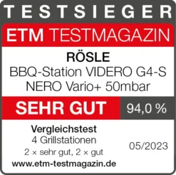 Rösle Gasgrill Videro G4-S Vario+ Nero Schwarz - Modell 2023 - X-DEAL Inkl. Abdeckhaube, Grillplatte Und Drehspieß -Broil King Geschaft Roesle Videro G4 S Nero Vario Testsieger Grillstationen 1