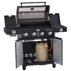 Rösle Gasgrill BBQ-Station Videro G4-S Vario+ Nero Schwarz - Modell 2023 - SMART Deal Inkl. Grillfürst Grill Control + Abdeckhaube Und Grillplatte -Broil King Geschaft Roesle Videro G4 S Vario NERO matt schwarz offen 3